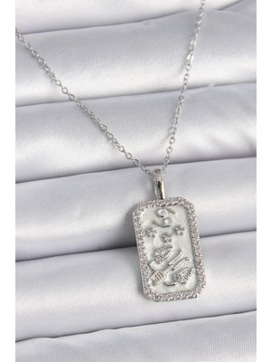 AyrStore 316L Çelik Gümüş Renk Zincir Yengeç Burcu Zirkon Taşlı Kadın Kolye - TJ-BKO9448