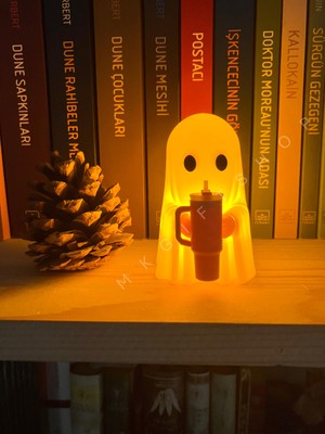 Mk Gift Shop Işıklı Hayalet Biblo – Termos Bardak Tutan Sevimli Dekoratif Figür