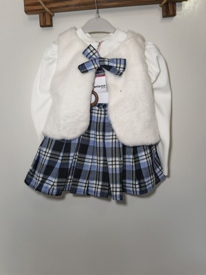 Diba Bebek Kız Çocuk Yelekli Pileli Etek Takımı