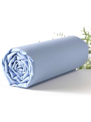 Maki Home %100 Pamuklu Açık Mavi 90X190+50X70 Tek Kişilik Lastikli Çarşaf Takımı