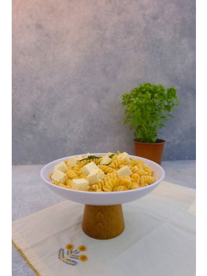 Ahşap Ayaklı Melamin Servis Tabağı 22,5cm Çukur Sunum Kase