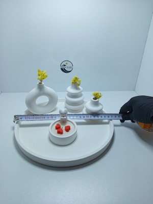 Deniz Kuzey Design Özel Tasarım 5'li Ev Dekorasyon Seti - Üşümüş Kedi Mum & Minimalist Taş Tozu Objeler