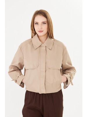 Pique VIOLA26 Kadın Mont Kadın Kısa Trençkot