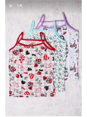 Gümüş Kız Çocuk Desenli Atlet 9-10 Yaş 5num.