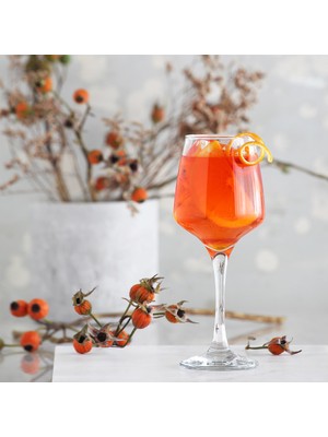 6'lı Lal Cam Ayaklı Goblet, 400 Ml, Şarap ve Kokteyl Bardağı Seti