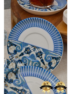 Şık 6'lı Porselen Çay Tabağı Seti, Zarif ve Kullanışlı Tasarım