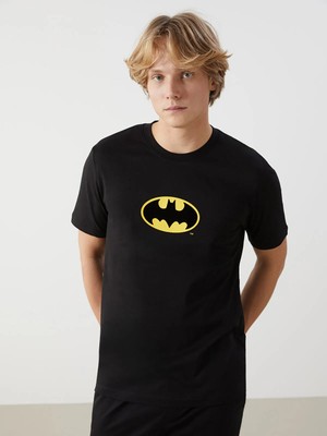 Lc Waikiki Yeni Sezon Bisiklet Yaka Penye Batman Baskılı Erkek Tişört