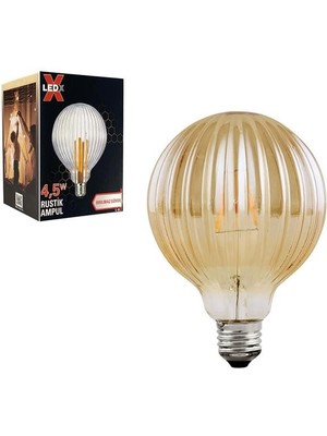 Derin Stok Ledx G-95 Kırılmaz Gövde 4,5 Watt Çizgili Rustik Ampul