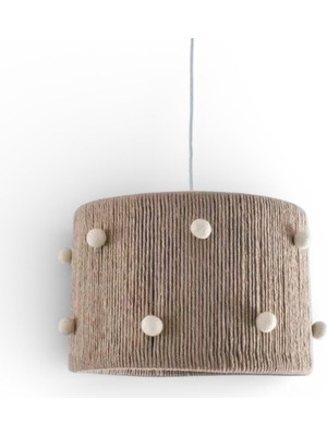 Elizim Home Lighting Makrome Krem Ponponlu Bohem Avize