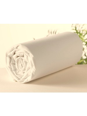 Maki Home Yüzde Yüz Pamuklu Ekru 90X190 + 50X70 Tek Kişilik Lastikli Çarşaf Seti