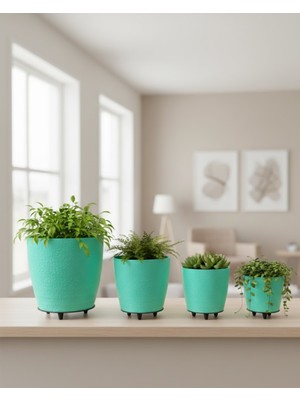 Net Damla 4lü Vazo Yeşil - Lisinya