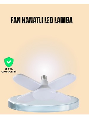 Net Damla Yüksek Işık Güçlü LED Ampül 4 Kollu Katlanır Pervane Tasarım - Lisinya