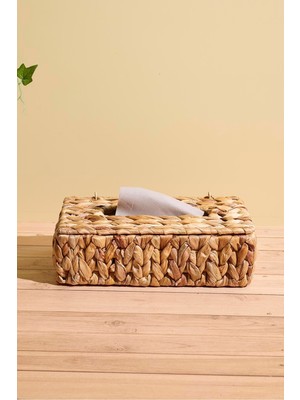 Şık Hasır Peçetelik, 24X13X6 Cm, Ev ve Ofis Dekorasyonu Için Idealdir