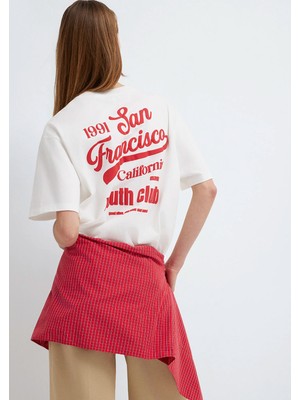 Mavi San Francisco Baskılı Ekru Tişört 1613862-70057