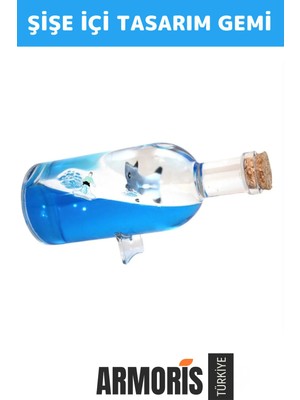 Armoris Yeni Batmayan Gemi Özel Yapım Yıl Dönümü Kız Arkadaş Doğum Günü Hediye Sevgiliye Akvaryum 17*6 cm
