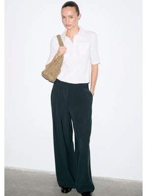 Mavi Lacivert Geniş Paça Pantolon 1011180-91480