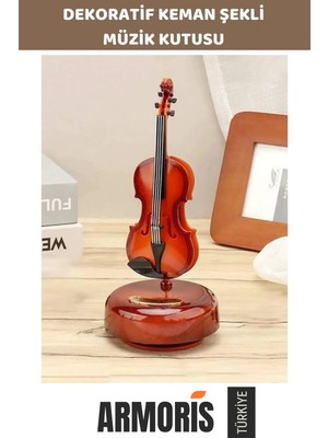 Armoris #kemanmüzikkutusu Hareketli Keman Violin Özel Tasarım Dekoratif Nostaljik Hediye Estetik Ev Ofis