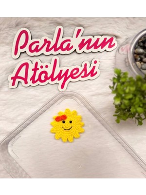 Parla'nın Atölyesi 0-3 Yaş Az Saçlı ve Saçsız Bebek Tokası Handmade El Örgüsü Güneş