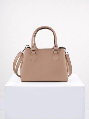 Beshora Olivia Koyu Bej Mat Kadın 3 Bölmeli Kadın Omuz & El Çantası