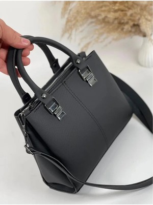 Beshora Olivia Siyah Mat Kadın 3 Bölmeli Kadın Omuz & El Çantası