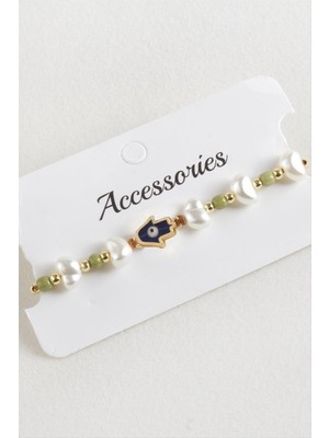 Ftm Ana Eli Boncuk Inci Makrome Ip Bileklik Nemere