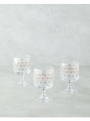 Cam Dondurma Kasesi, 3'lü Set, 300 Ml, Kırmızı, Şık ve Dayanıklı