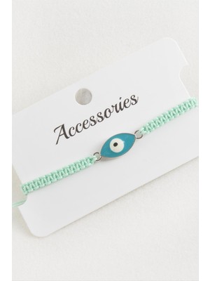 Oval Nazar Makrome Örgülü Bileklik Nemere