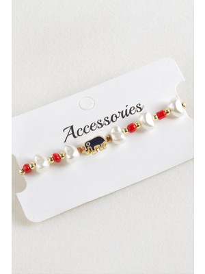 Fil Boncuk Inci Makrome Ip Bileklik Nemere