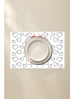 Sevgililer Günün Kutlu Olsun Amerikan Servis 2’li - Çiftler Için 42X30 Pvc Silinebilir