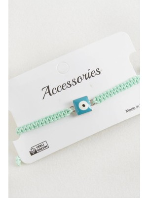 Kare Nazar Makrome Örgülü Bileklik Nemere