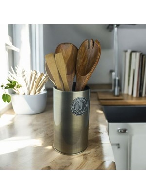 Gold Metal Tezgah Üstü Kaşıklık, Şık ve Fonksiyonel 18X10 cm