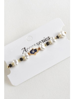 Ftm Ana Eli Boncuk Inci Makrome Ip Bileklik Nemere