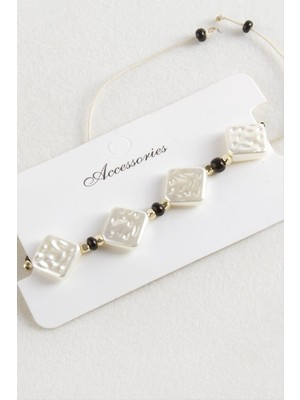 Baklava Boncuk Inci Makrome Ip Bileklik Nemere