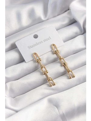 MiraLive 316L Çelik Altın Renk Sallantılı Tiffany Model Küpe - TJ-BKP9498