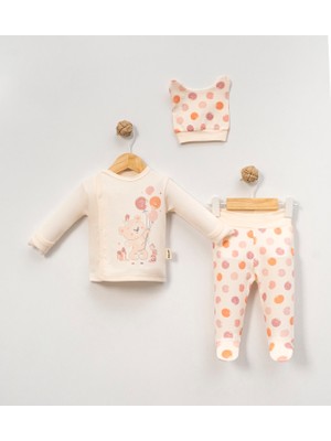 Babycan - Unısex  Balonlu Ayıcık-3 Lü Hastane Çıkış Zıbın Seti