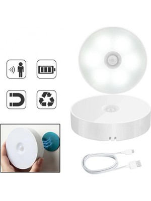 MiraLive Hareket Sensörlü USB Şarjlı LED Işık Lamba