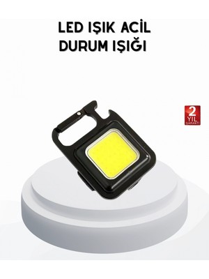 MiraLive Mini 800 Lümen LED El Feneri – USB Şarjlı, 3 Kademeli Işık, Şişe Açacaklı Taşınabilir Tasarım