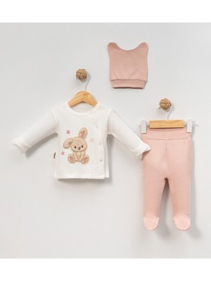 Babycan - Kız  Peluş Tavşancık-3 Lü Hastane Çıkış Zıbın Seti