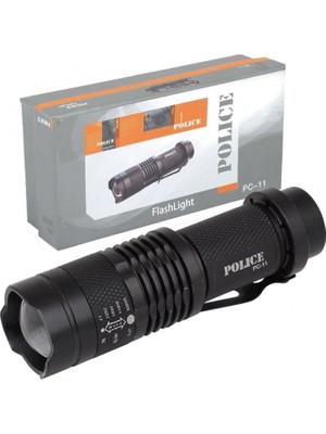 MiraLive Police Pc-11 Power Led+Zoom Kalem Pilli El Feneri