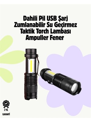 MiraLive 2000 Lümen LED El Feneri - Suya Dayanıklı, Odaklı, Klipsli