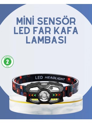 MiraLive El Sensörlü LED Far Suya Dayanıklı Şarjlı Kafa Lambası