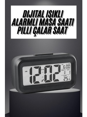 MiraLive Gece Dijital Masa Saati Dijital Alarmlı LED Ekran Pilli Çalar Saat