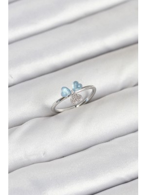 MiraLive Pirinç Gümüş Renk Yonca Model Kadın Yüzük - TJ-BYK3859