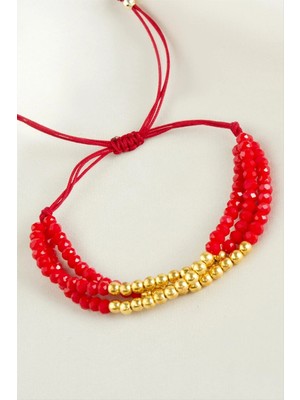 Top Metal Üçlü Kristal Bileklik