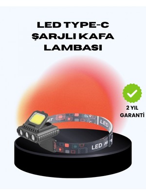 MiraLive Cob + Xpe LED Kafa Feneri 800 Lumen USB Type C Şarjlı Çok Modlu