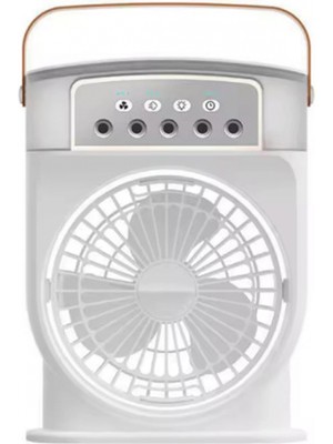 MiraLive Şarjlı 600 ml Su Hazneli Taşınabilir Masaüstü Vanilatör  Güçlü Fan ve 2000 Mah Pil Beyaz