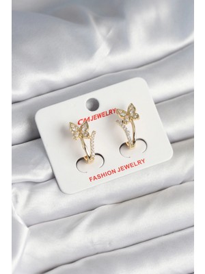 MiraLive Pirinç Gold Renk Zirkon Taşlı Kelebek Model Kadın Yüzük - TJ-BKP11248