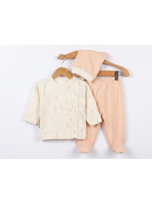 Babycan - Kız  Çiçekli 3 Lü Hastane Çıkış Zıbın Seti