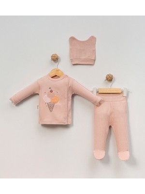 Babycan - Kız  Dondurma 3 Lü Hastane Çıkış Zıbın Seti