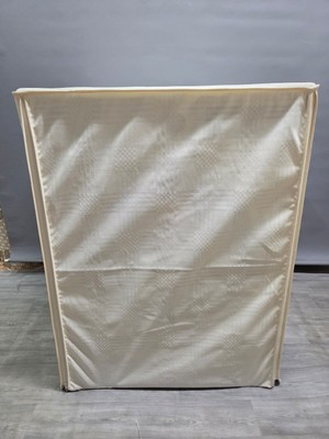 Başak Ev Tekstili Polyester Krem Kare Desenli Kumaş Çamaşır Makinesi Örtüsü – Leke Tutmaz, Su Geçirmez Modern Tasarım